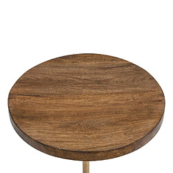 Atmosphera Table d'appoint marbre ronde - Marron & blanc