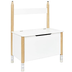 Paris Prix Coffre de Rangement & Banc Crayon 80cm Blanc