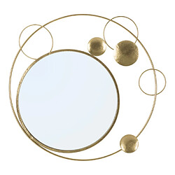 HOMCOM Miroir Mural Décoratif Dia. 60 Cm Inspiration Art Déco Métal Doré Pas Cher