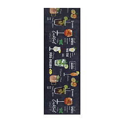 ATTICGO Tapis de cuisine cocktail RICCI noir/multicolore 52x200 cm