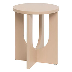 Atmosphera Table à café ronde en bois BLOOM - Noisette