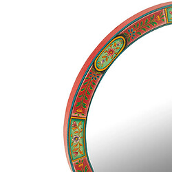 Mes Miroir rond style indien 75 cm vert et rouge - NEIDIN