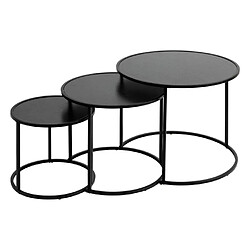 Atmosphera Lot de 3 Tables d'Appoint Gigognes Noan 54cm Noir