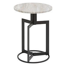 Atmosphera Table d'Appoint Effet Marbre Tusco 49cm Noir