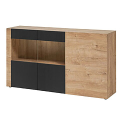 Paris Prix Buffet Rainuré Aron 160cm Naturel & Noir