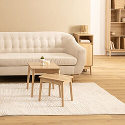 Five Simply Smart Ensemble de 2 tables à café gigognes effet bois naturel ABANA - Beige