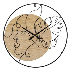 Paris Prix Horloge Murale en Métal Elegants 60cm Naturel & Noir