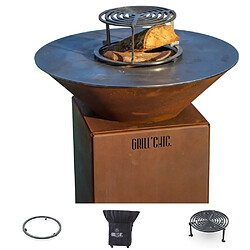 GRILL CHIC Pack Brasero CEVENOL Simple Cuve Corten Rond 74x90 cm