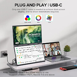 Écran Portable Double UPERFECT Delta - 15,6" FHD, Pliable 360°, Double Affichage, Productivité Maximale
