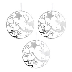 Pluto Cerf argenté en rond cintre de Noël (lot de 3)