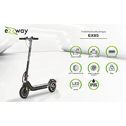 Avis UrbanGlide Trottinette électrique EZWAY EX85 - 25 km/h, 20 km d'autonomie, batterie 21,6V 7,8Ah, frein à disque, suspensions confo