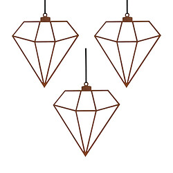 Pluto Rouillé en diamant cintre de Noël (lot de 3)