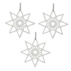 Pluto Ètoile en céramique blanche cintre de Noël (lot de 3)