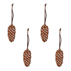 Pluto Pomme de pin Petit rouillé cintre de Noël (lot de 4)
