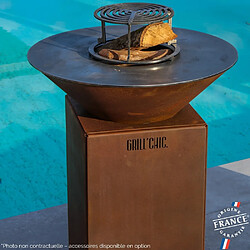 GRILL CHIC CEVENOL Brasero Plancha Barbecue Simple Cuve Corten - Rond - 74 cm