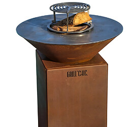 GRILL CHIC CEVENOL Brasero Plancha Barbecue Simple Cuve Corten - Rond - 74 cm