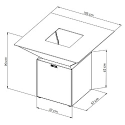 GRILL CHIC Braséro CEVENOL Simple Cuve Corten Carré 103cm pas cher