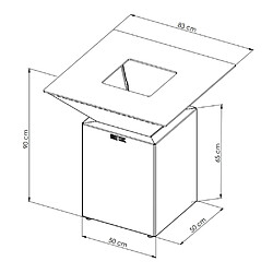 GRILL CHIC Braséro CEVENOL Simple Cuve Corten Carré 83cm pas cher