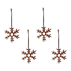 Pluto Flocon de neige petit rouillé cintre de Noël (lot de 4)