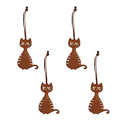 Pluto Cat Petit rouillé cintre de Noël (lot de 4)