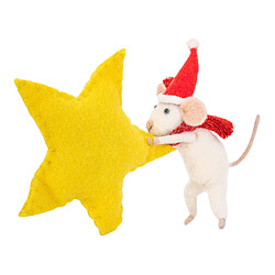 Sass & Belle Souris avec étoile en feutrine cime de sapin de Noël