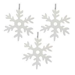 Pluto Flocon de neige en céramique blanche cintre de Noël (lot de 3)