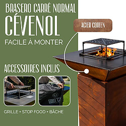 Grill chic Brasero de jardin rond - Marron pas cher