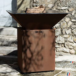 GRILL CHIC CEVENOL Brasero Plancha Barbecue CEVENOL Simple Cuve Corten - Carré - 83 cm