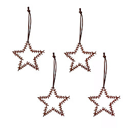 Pluto Couronne d’étoiles Petit rouillé cintre de Noël (lot de 4)