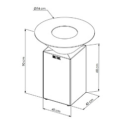 GRILL CHIC Braséro CEVENOL Simple Cuve Corten Rond 74cm pas cher