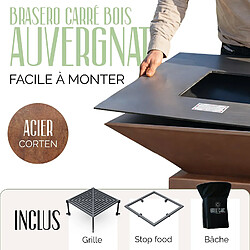 Grill chic Brasero de jardin charbon - Marron pas cher