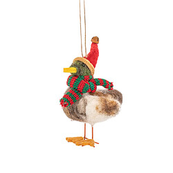 Sass & Belle Canard avec chapeau de Père Noël feutre cintre de Noël