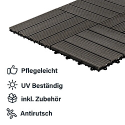 Home Deluxe Dalles en bois WPC BAVARA Anthracite 9m pas cher