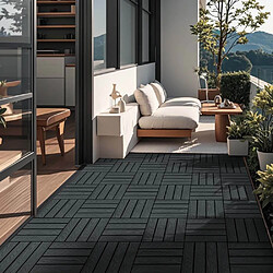 Home Deluxe WPC Carreaux à clipser BAVARO PREMIUM - Anthracite 1 m²