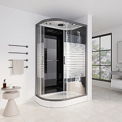 Home Deluxe Cabine de douche BLACK PEARL 120 x 80 cm Gauche