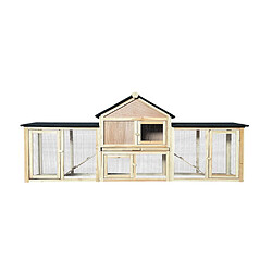 Avis Home Deluxe Clapier à lapins en bois CUNA - 210 x 84 cm