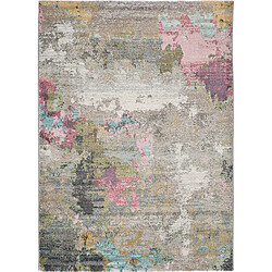 ATTICGO Tapis abstrait AMIRA gris/multicolore 80x150 cm