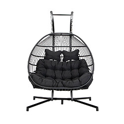 Home deluxe fauteuil suspendu de jardin 2 places - Noir