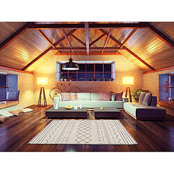 ATTICGO Tapis ethnique AKKA blanc/noir 60x120 cm