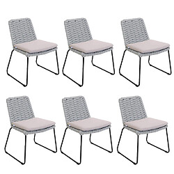 Home deluxe lot de 6 chaises de jardin - Gris clair