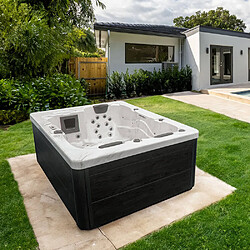 Home Deluxe - Jacuzzi d'extérieur WHITE MARBLE PURE - 210 x 160 cm pour 3 personnes | Equipement : Pure