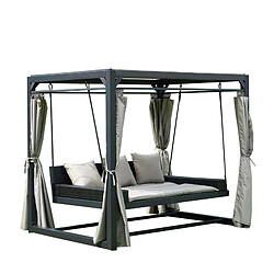 Home deluxe lot de 2 chaises longues de jardin - anthracite et noir