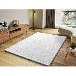 ATTICGO Tapis shaggy ATLAS blanc 60x120 cm