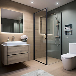 Home Deluxe Cabine de douche LIVIA Noir mat - 100 x 195 cm