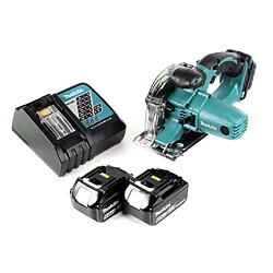 Makita DCS 552 RG 18 V sans fil scie circulaire manuelle pour métaux 136 mm + 2x 6,0 Ah batterie et chargeur + lame de scie et lunettes de protection