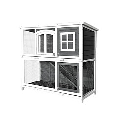 Home Deluxe Clapier en bois pour lapins MINO - 122 x 108 cm