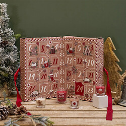 The Home Deco Factory Calendrier de l'Avent 24 Bougies Parfumées Ginger 30cm Marron pas cher
