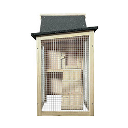 Home Deluxe Clapier à lapins en bois CUNA - 210 x 84 cm pas cher