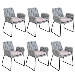Home deluxe Chaise de jardin lot de 6 - Gris clair