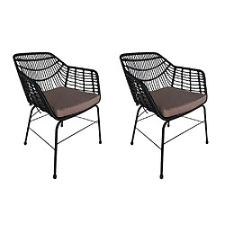 Home deluxe chaises de jardin Tara - Noir